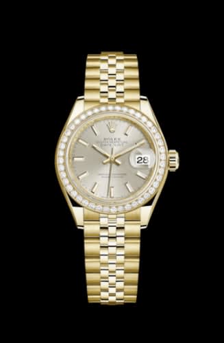 Rolex Lady-Datejust 28 Yellow Gold Diamond / Jubilee / Silver