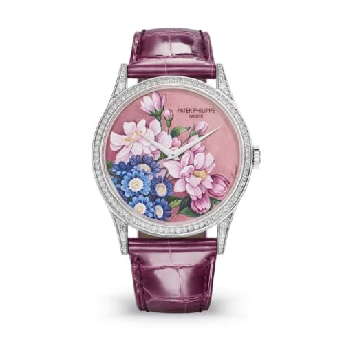 Patek Philippe Calatrava 5077 White Gold / Portrait of Flowers