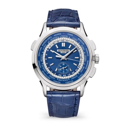 Patek Philippe World Time Chronograph 5930 White Gold / Blue / Beijing