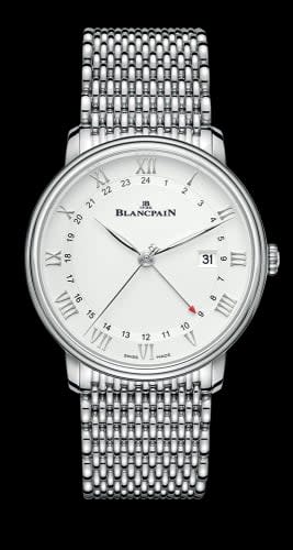 Blancpain Villeret GMT Date Stainless Steel / White / Bracelet