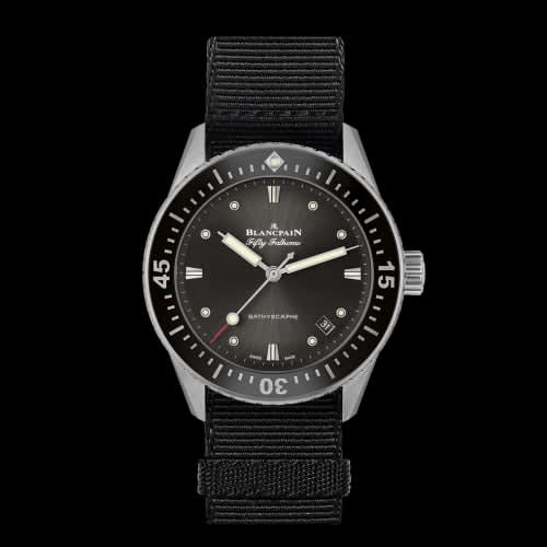 Blancpain Fifty Fathoms Bathyscaphe Stainless Steel / Grey / Black Nato