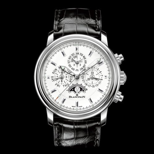 Blancpain Léman Chronographe Flyback Quantième Perpétuel Stainless Steel / White / Alligator