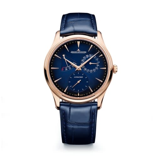 Jaeger-LeCoultre Master Ultra Thin Réserve de Marche Pink Gold / Gradient Blue / Alligator