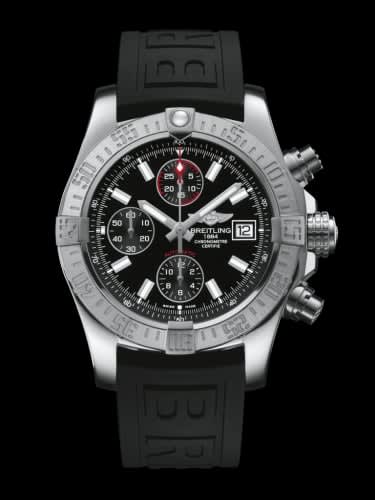 Breitling Avenger II Stainless Steel / Volcano Black / Rubber / Pin