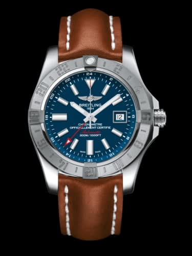 Breitling Avenger II GMT Stainless Steel / Mariner Blue / Calf / Pin