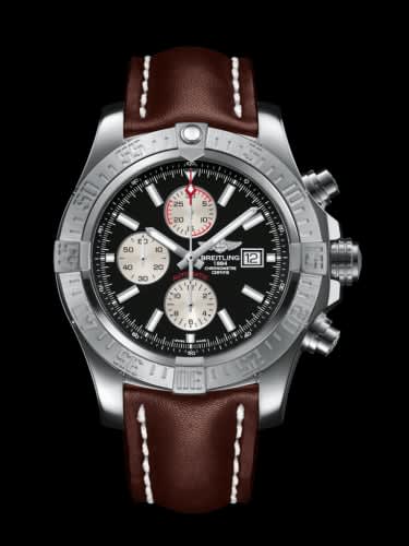 Breitling Super Avenger II Stainless Steel / Volcano Black / Calf / Pin