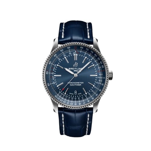 Breitling Navitimer Automatic 41 Automatic Stainless Steel / Blue / Croco / Folding