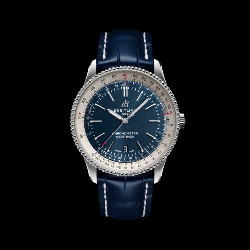 Breitling Navitimer Automatic 41 Automatic Stainless Steel / Blue / Croco / Folding