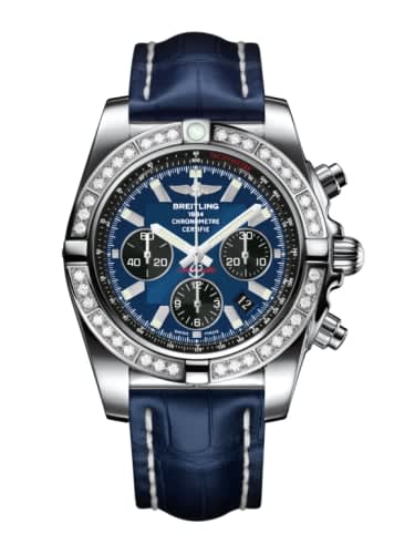Breitling Chronomat 44 Stainless Steel / Diamond / Blackeye Blue / Croco