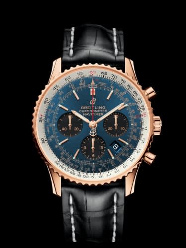 Breitling Navitimer 1 B01 Chronograph 43 Red Gold / Blue / Croco / Pin