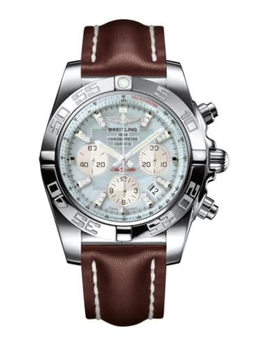 Breitling Chronomat 44 Stainless Steel / Gray Pearl Diamond / Calf