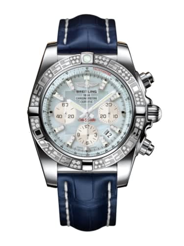 Breitling Chronomat 44 Stainless Steel / Diamond / Gray Pearl Diamond / Croco
