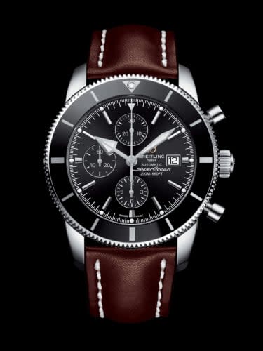 Breitling Superocean Heritage II 46 Chronograph Stainless Steel / Black / Black / Calf / Pin