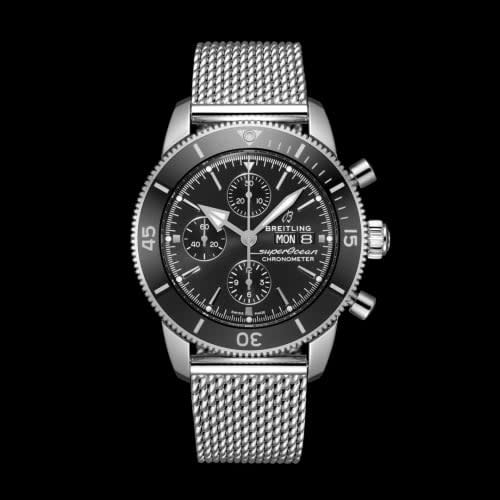 Breitling Superocean Heritage II Chronograph 44 Stainless Steel / Black / Milanese