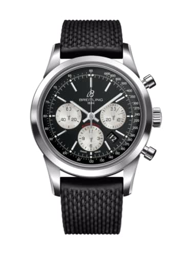 Breitling Transocean Chronograph Stainless Steel / Reverse Panda / Rubber / Pin