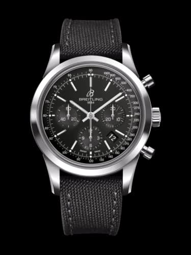 Breitling Transocean Chronograph Stainless Steel / Black / Military / Pin