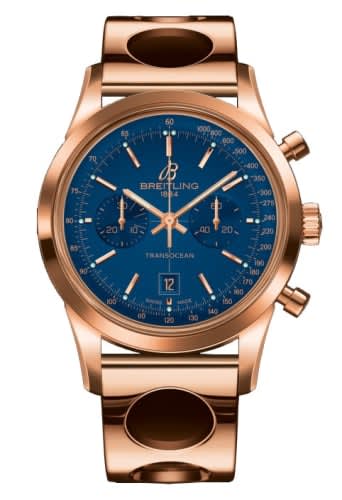Breitling Transocean Chronograph 38 Gold / Blue / Racer