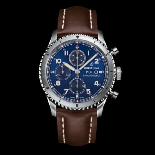 Breitling Aviator 8 Chronograph 43 Stainless Steel / Blue / Calf / Pin
