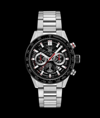 TAG Heuer Carrera Calibre Heuer 02 43 Stainless Steel / Black Ceramic / Skeleton / Bracelet