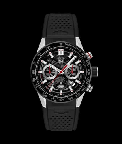 TAG Heuer Carrera Calibre Heuer 02 43 Stainless Steel / Black Ceramic / Skeleton / Rubber