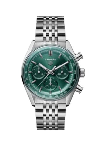 TAG Heuer Carrera Chronograph Glass Box 41 Stainless Steel / Teal Green
