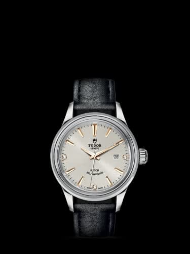 Tudor Style 28 Stainless Steel / Silver-Diamond / Strap