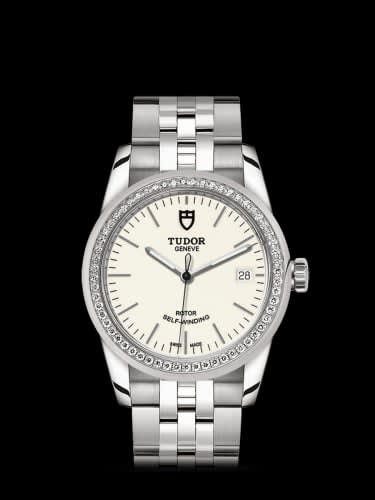 Tudor Glamour Date 36 Stainless Steel / Diamond / Opaline / Bracelet