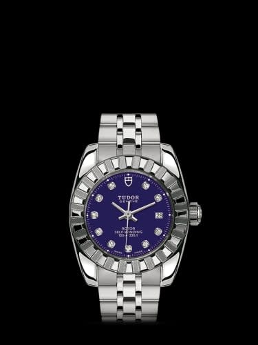 Tudor Classic 28 Stainless Steel / Fluted / Blue-Diamond / Bracelet