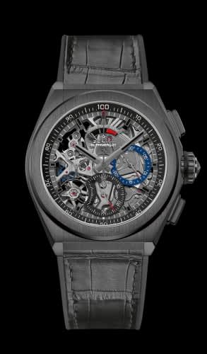 Zenith Defy El Primero 21 Black Ceramic / Skeleton / Alligator
