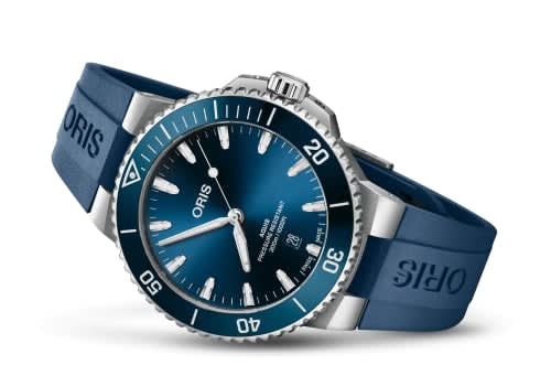 Oris Aquis Date 43.5 Stainless Steel / Blue / Rubber