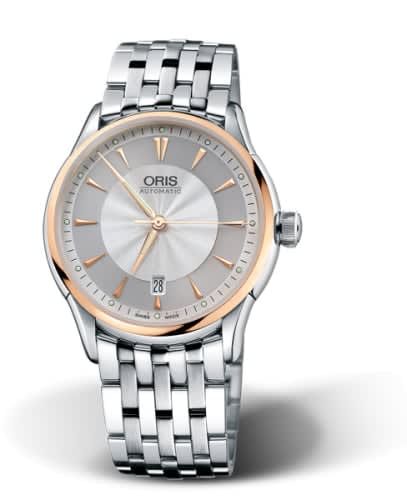 Oris Artelier Date 40 Stainless Steel - Rose Gold / Silver / Bracelet