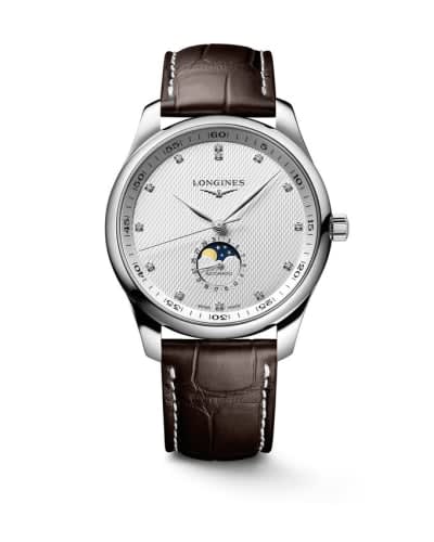 Longines Master Collection 42 Moonphase Stainless Steel / Silver - Diamond