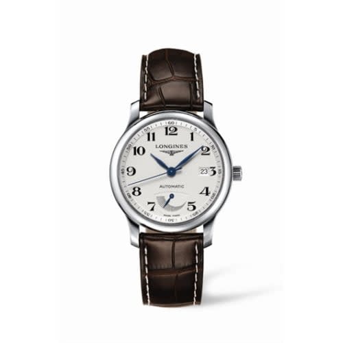 Longines Master Collection 38.5mm Power Reserve Stainless Steel / Silver-Arabic / Alligator