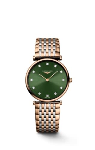Longines La Grande Classique Quartz 29 Stainless Steel / Red Gold PVD / Green - Diamond