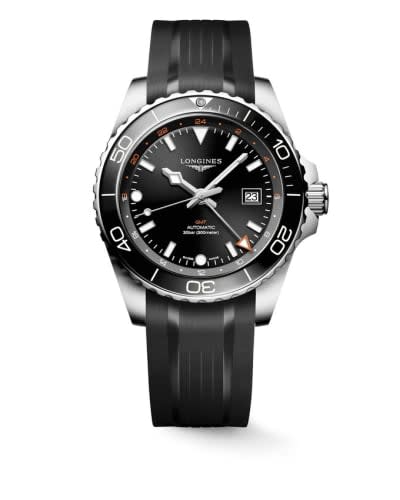 Longines Hydroconquest GMT 43 Stainless Steel / Black / Rubber