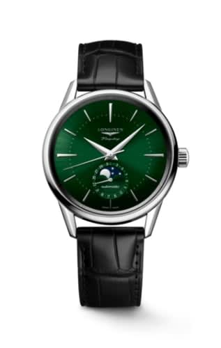 Longines Heritage Flagship Moonphase Stainless Steel / Green