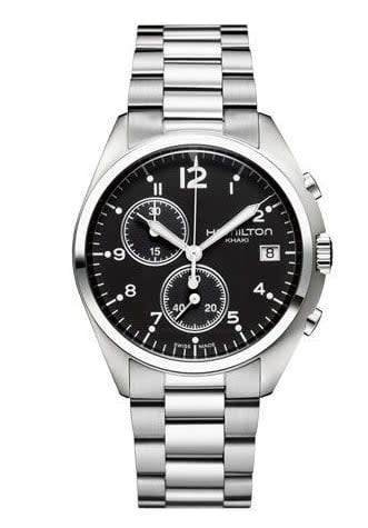 Hamilton Khaki Pilot Pioneer Chrono Quartz Stainless Steel / Black / Bracelet