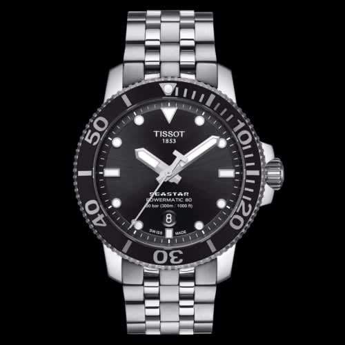Tissot Seastar 1000 Powermatic 80 43 Stainless Steel / Black / Bracelet