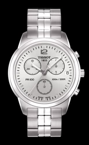 Tissot PR 100 Chronograph Quartz 38 Stainless Steel / Silver / Bracelet