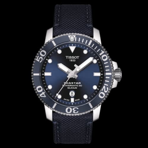 Tissot Seastar 1000 Powermatic 80 Silicium 43 Stainless Steel / Blue / Fabric