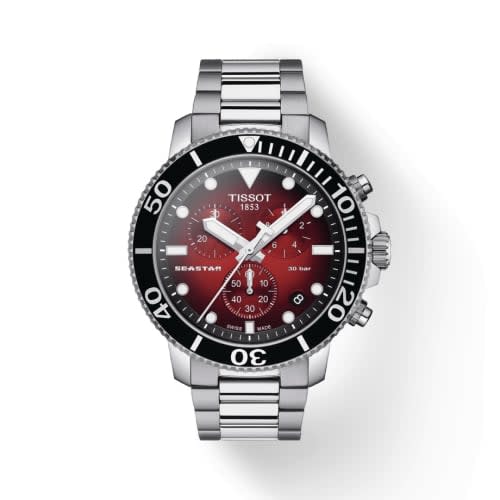 Tissot Seastar 1000 Chronograph Quartz 45.5 Stainless Steel / Red Gradient / Bracelet