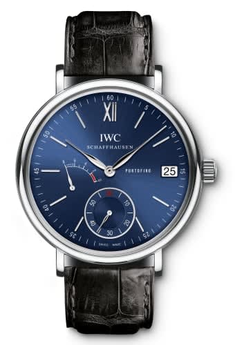 IWC Schaffhausen Portofino Hand-Wound Eight Days Stainless Steel / Blue