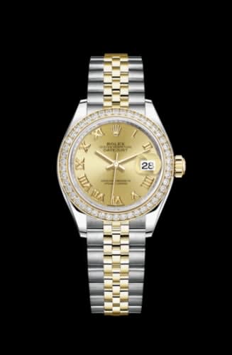 Rolex Lady-Datejust 28 Rolesor Yellow Diamond / Jubilee / Champagne Roman