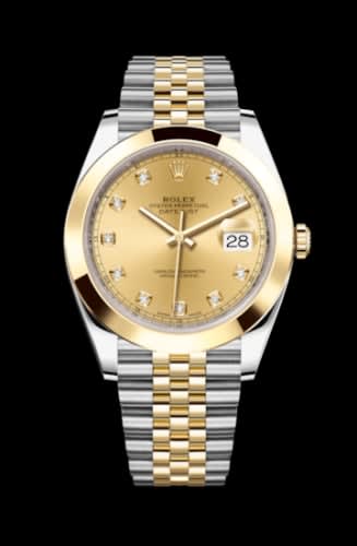 Rolex Datejust 41 Rolesor Yellow Smooth / Jubilee / Champagne - Diamond
