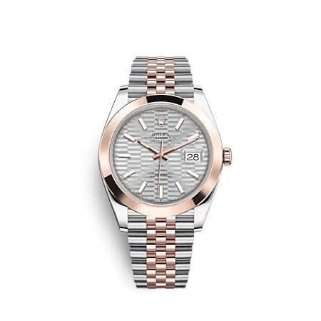 Rolex Datejust 41 Rolesor Everose - Smooth / Jubilee / Silver - Fluted