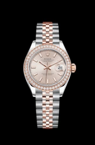 Rolex Lady-Datejust 28 Rolesor Rose Diamond / Jubilee / Sundust