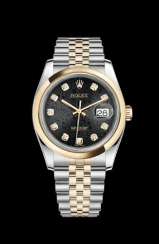 Rolex Datejust 36 Rolesor Yellow Domed / Jubilee / Black Computer