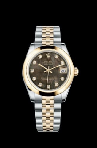 Rolex Datejust 31 Rolesor Yellow Domed / Jubilee / Black MOP