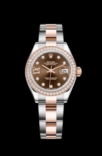 Rolex Lady-Datejust 28 Rolesor Rose Diamond / Oyster / Chocolate Diamond