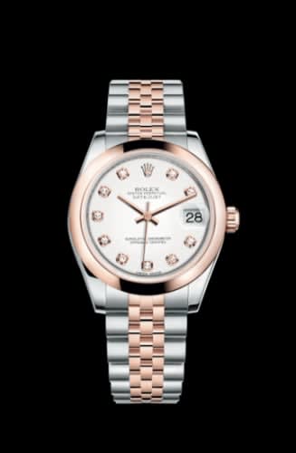 Rolex Datejust 31 Rolesor Everose Domed / Jubilee / White Diamonds